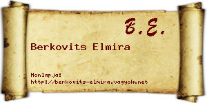Berkovits Elmira névjegykártya